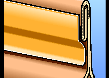 Doppelfaltung mit Siegelband gesichert